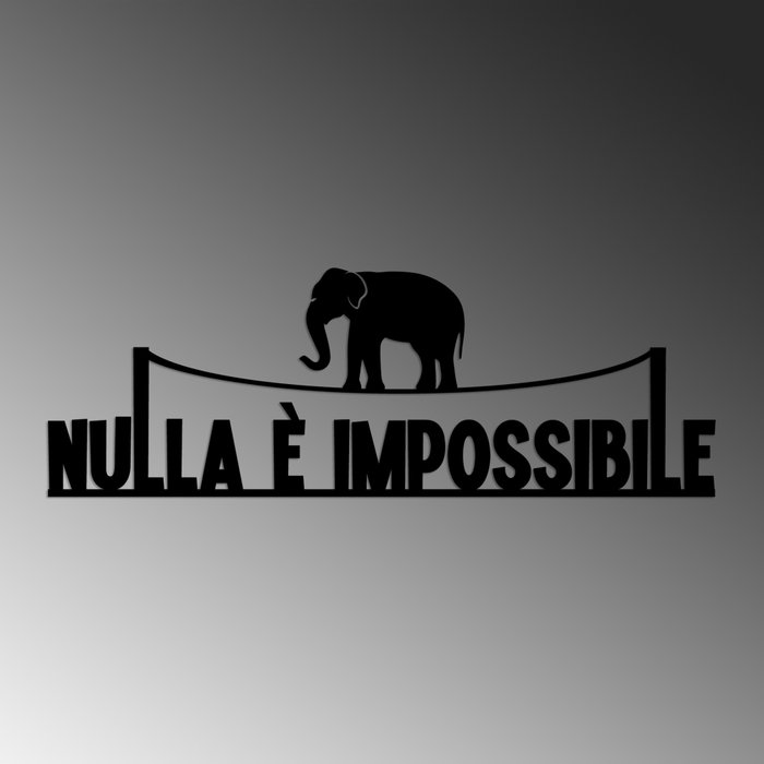 Wallity Nulla E Impossible 1 Escultura de Pared Negra en Metal